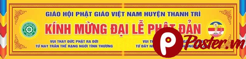 Banner Phật Đản trang trọng