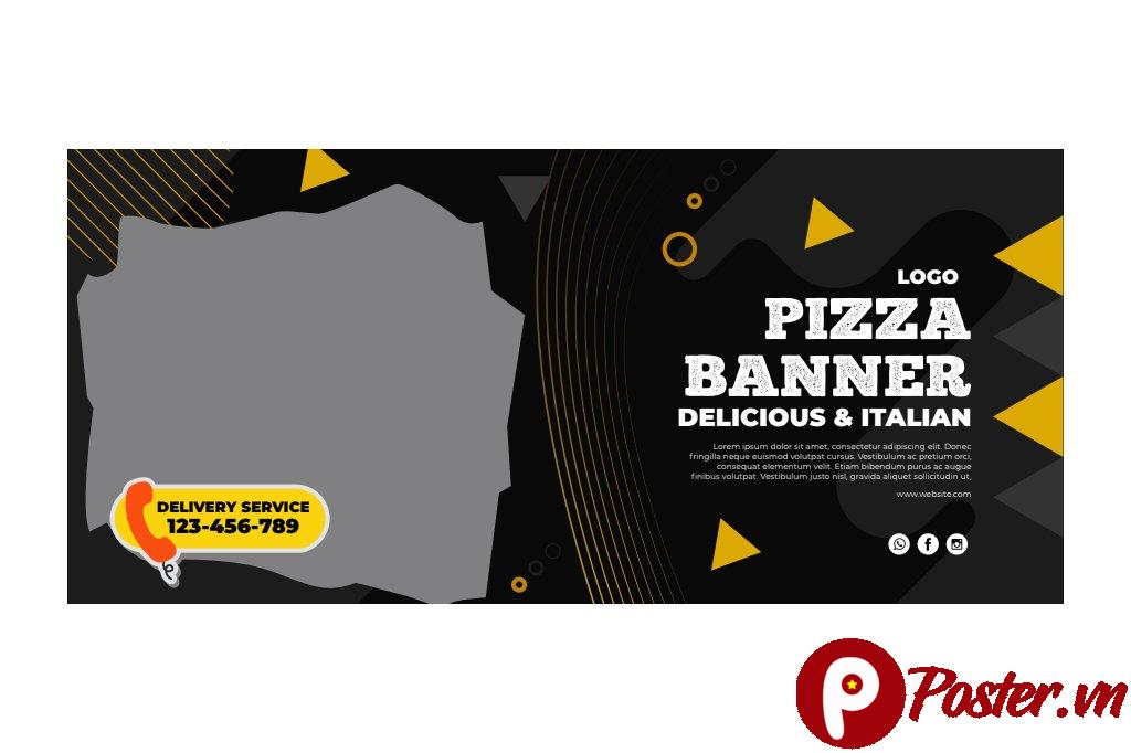 Banner pizza vector AI