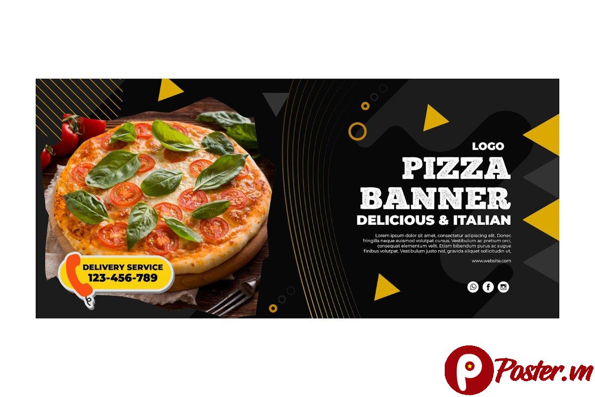 Banner pizza giao hàng