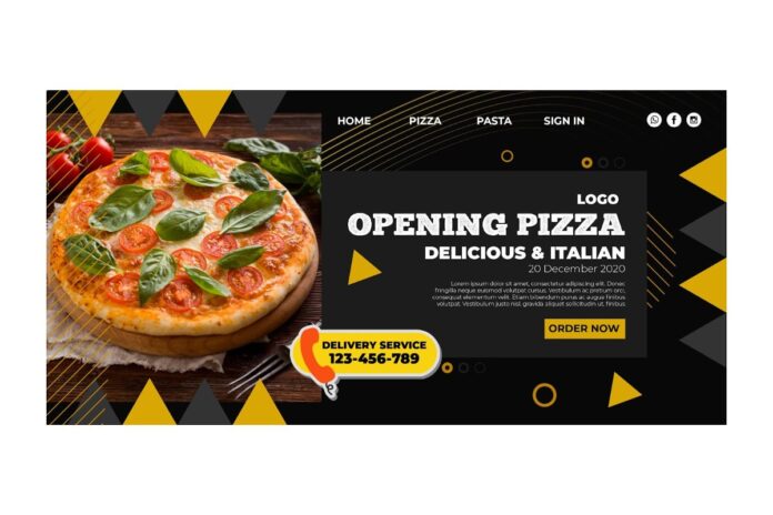 Banner pizza khai trương nhà hàng