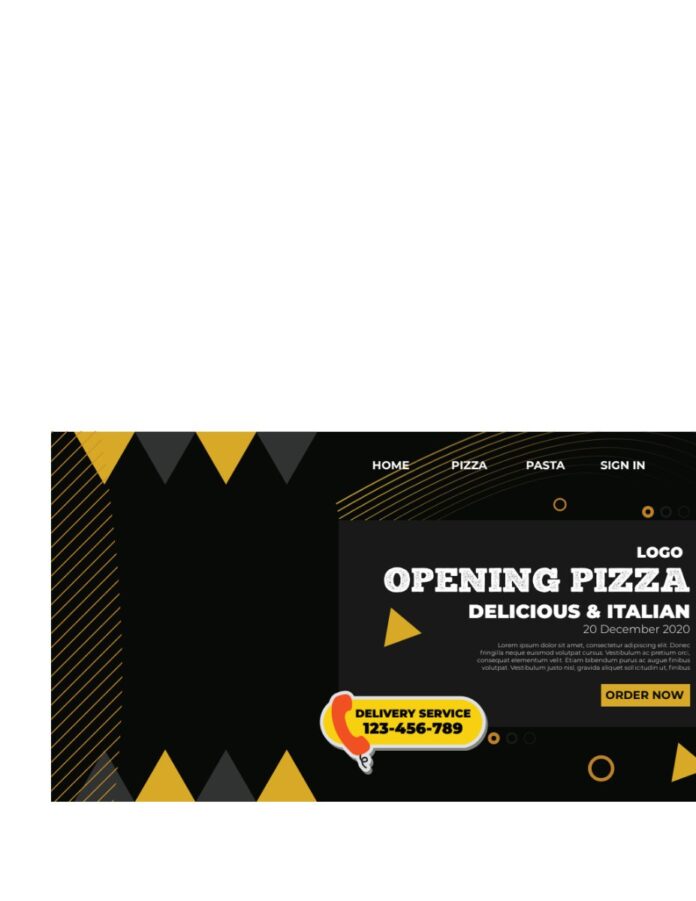 Banner pizza khai trương vector