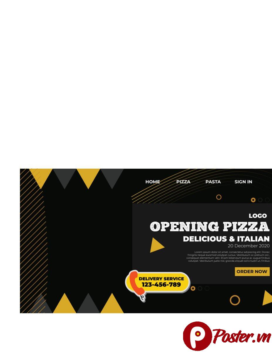 Banner pizza khai trương vector