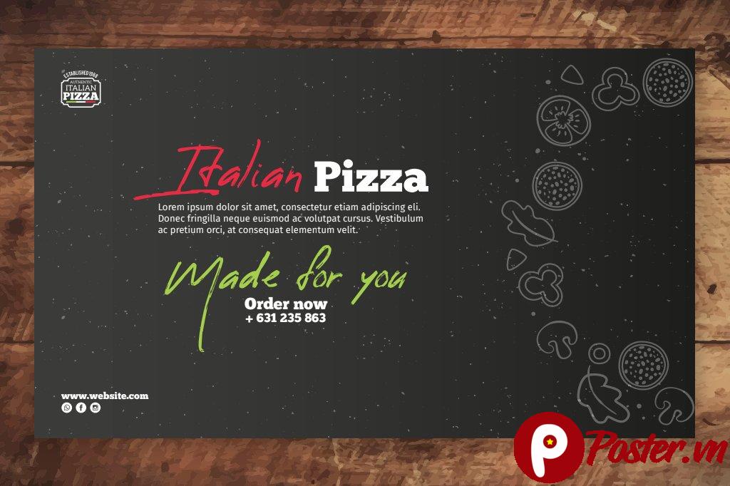 Banner Pizza Ý Vector