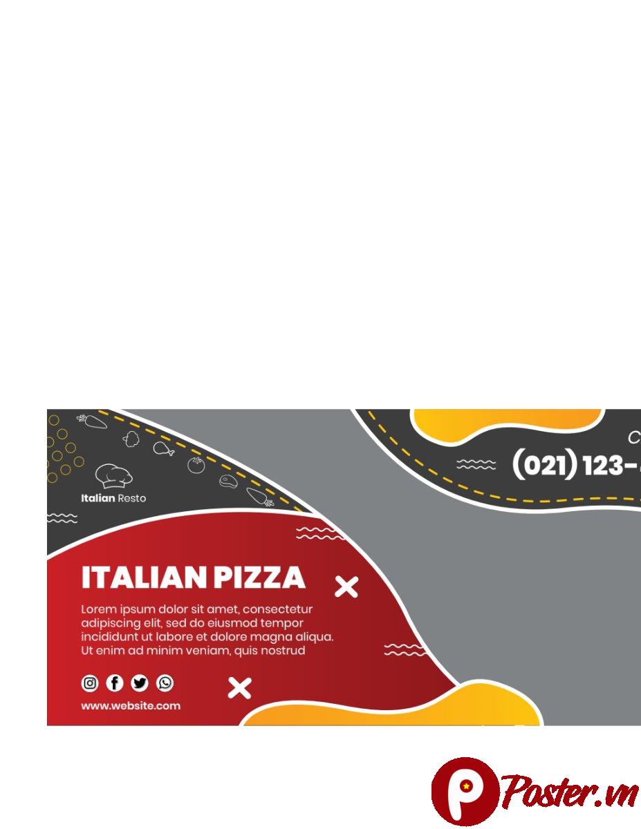 Banner Pizza Ý Vector