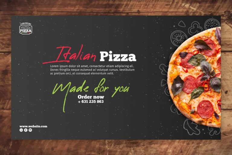 Banner Pizza Ý Vector PSD