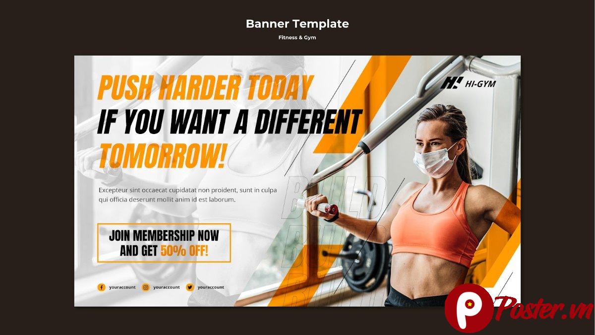 Banner quảng cáo gym fitness