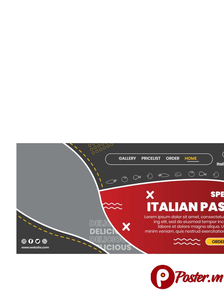 Banner quảng cáo món ăn Ý