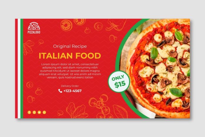 Banner quảng cáo pizza Ý
