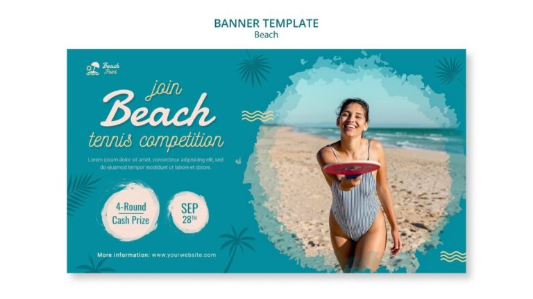 Banner quảng cáo tennis bãi biển