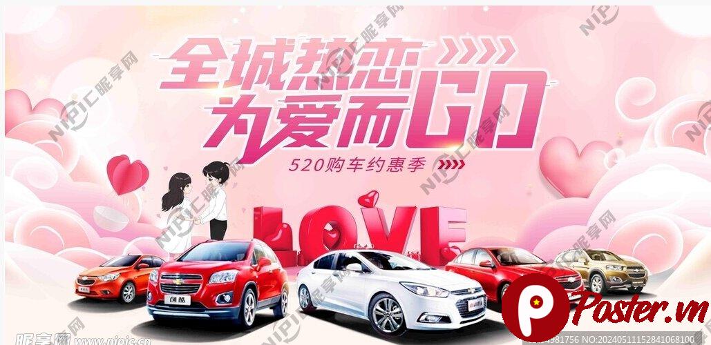 Banner quảng cáo xe hơi Valentine