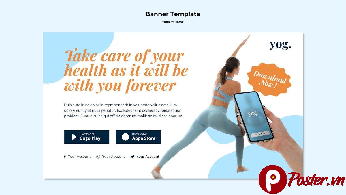 Banner quảng cáo yoga sức khỏe