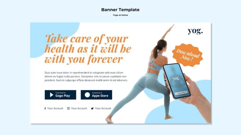 Banner quảng cáo yoga vector