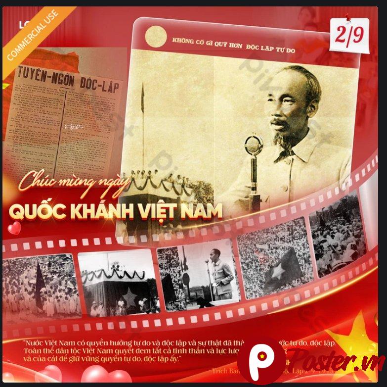 Banner Quốc Khánh 2/9 Vector PSD