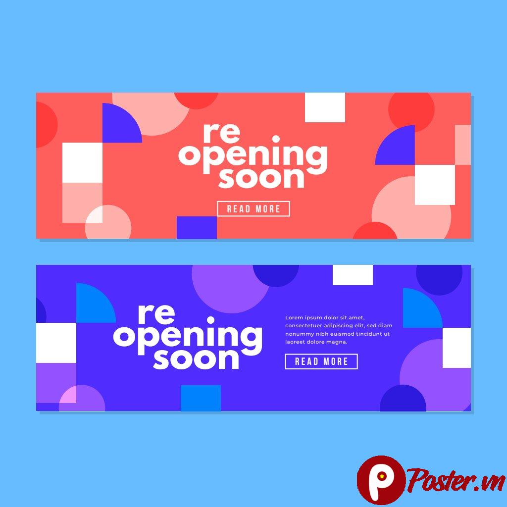 Banner Re-opening Soon Vector AI