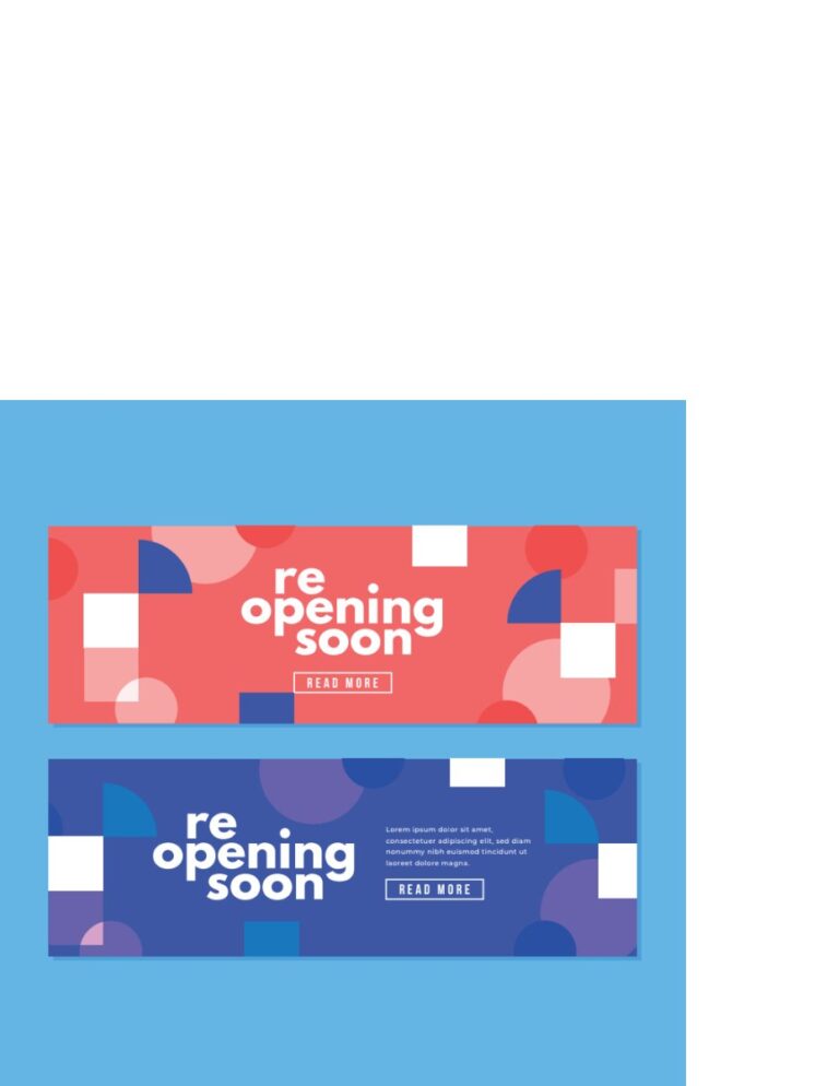 Banner Re-opening Soon Vector EPS