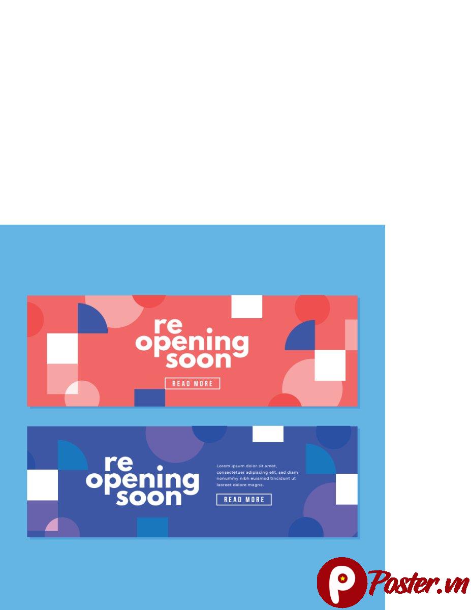 Banner Re-opening Soon Vector EPS