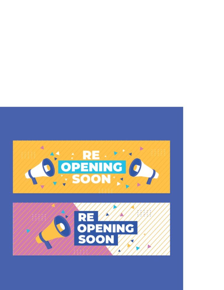 Banner Re-opening Soon Vector EPS