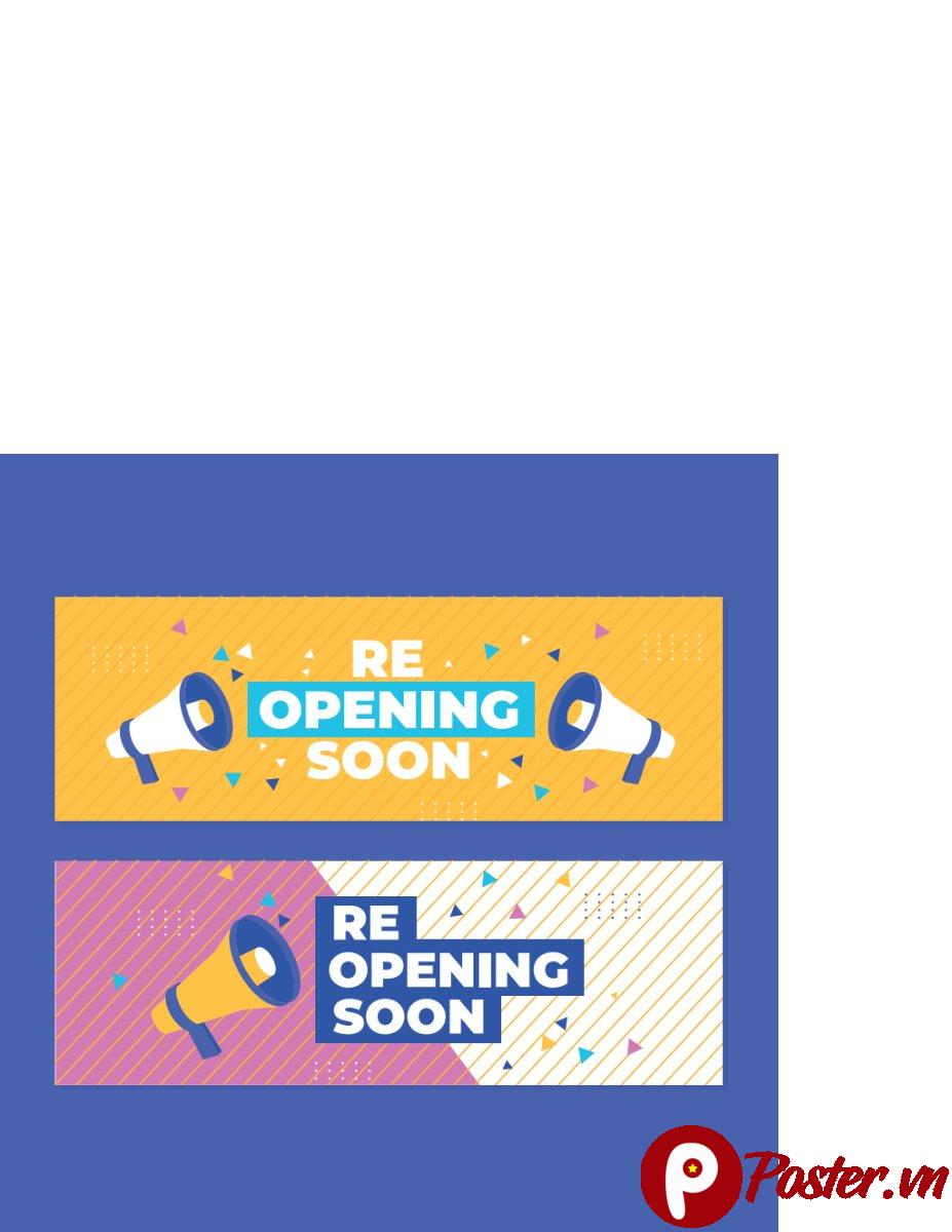 Banner Re-opening Soon Vector EPS