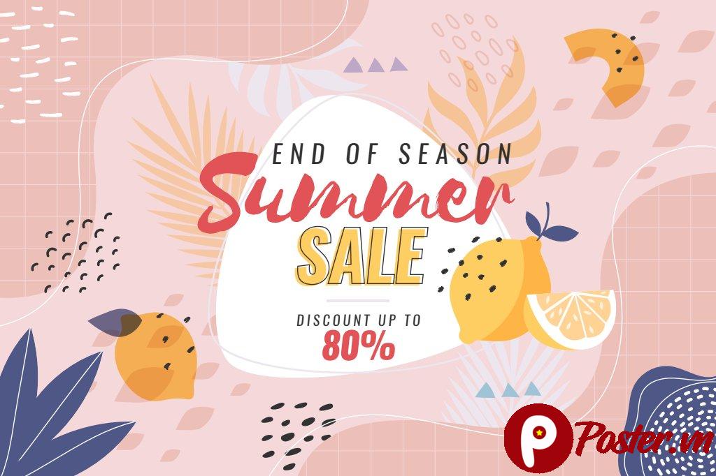 Banner Sale Hè Vector Cuối Mùa