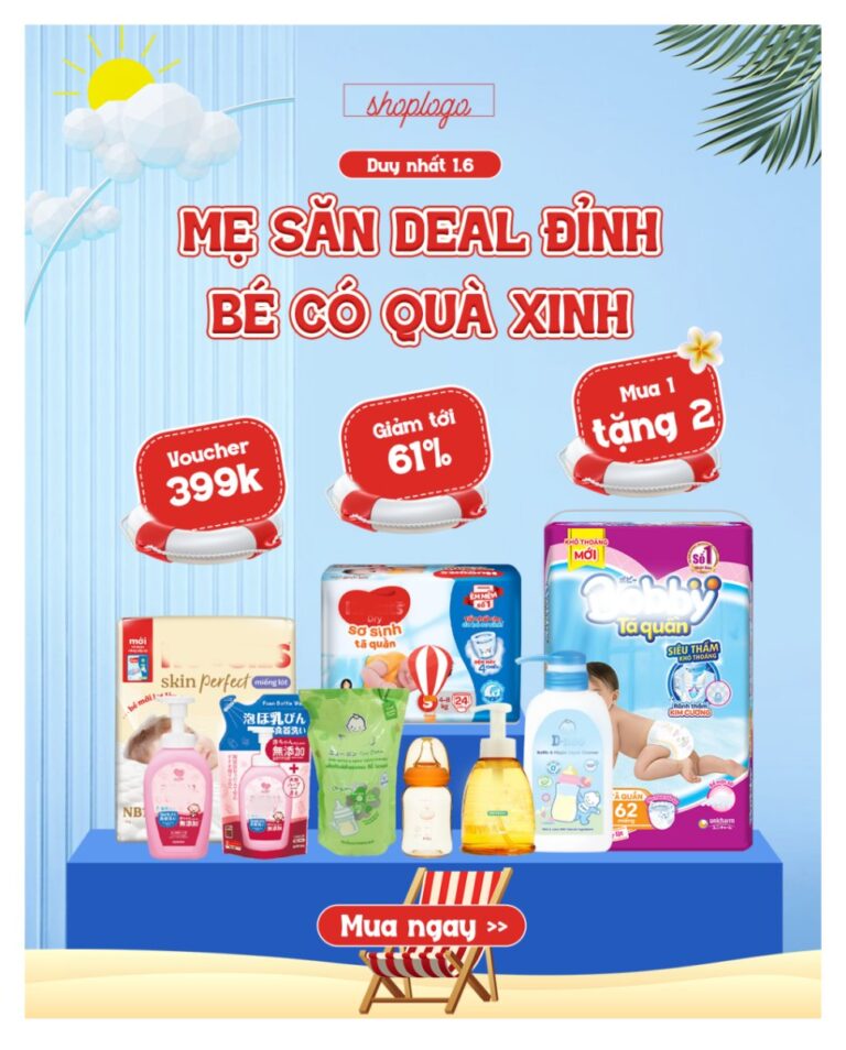 Banner Shopee mẹ và bé