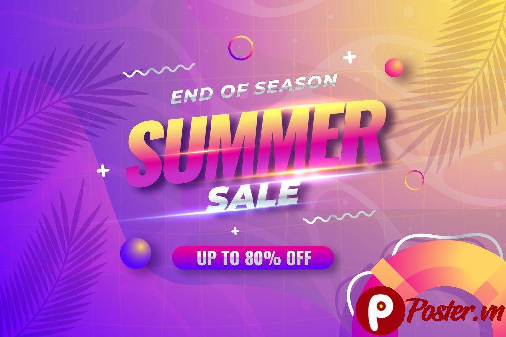 Banner Summer Sale Cuối Mùa Vector