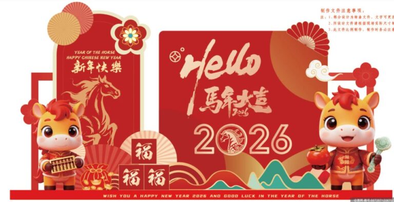 Banner Tết Giáp Ngọ 2026 Vector