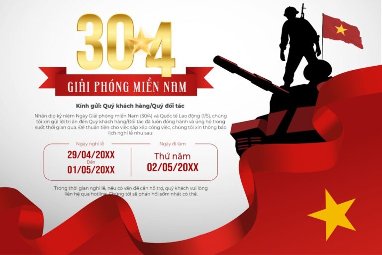 Banner thông báo nghỉ lễ 30/4 - 1/5