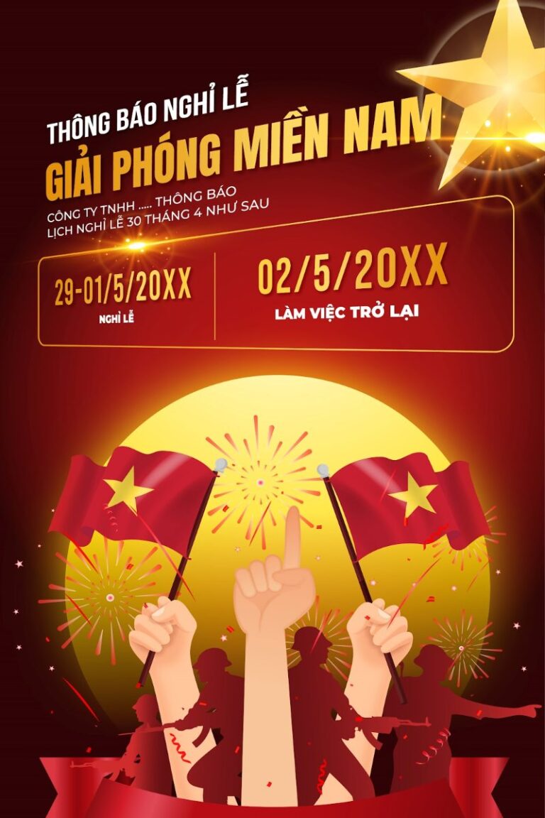 Banner thông báo nghỉ lễ 30/4