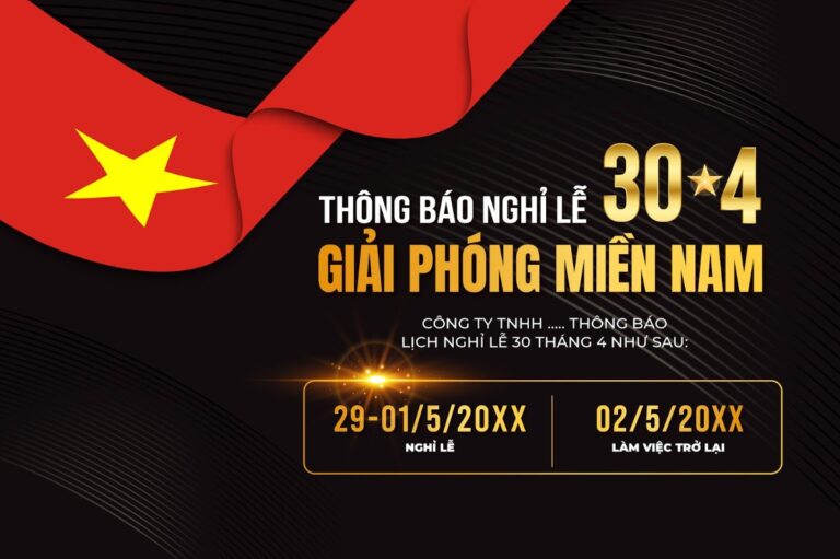 Banner thông báo nghỉ lễ 30/4