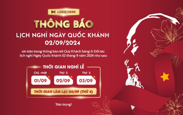 Banner thông báo nghỉ lễ Quốc Khánh 2/9