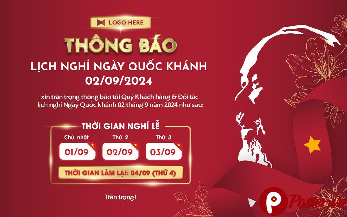 Banner thông báo nghỉ lễ Quốc Khánh