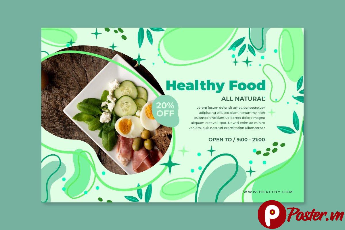 Banner thực phẩm lành mạnh vector