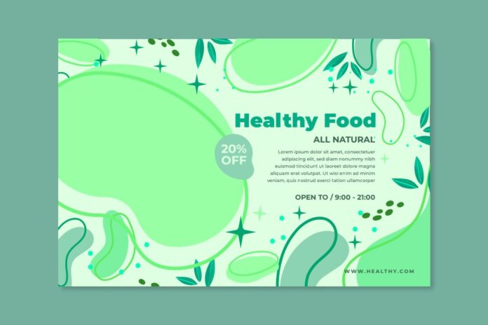 Banner thực phẩm sạch vector