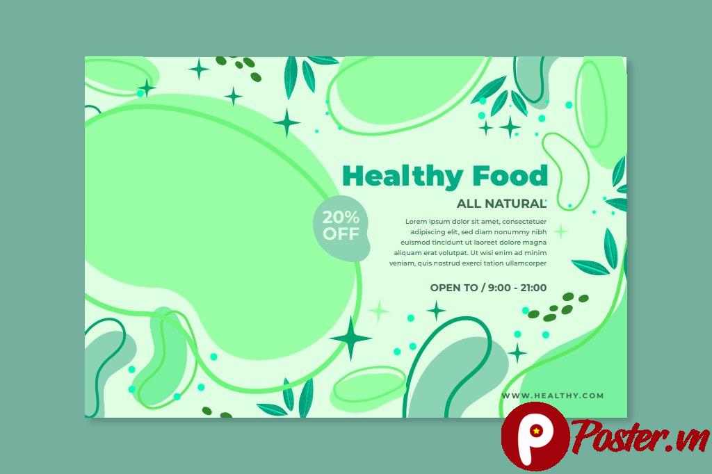 Banner thực phẩm sạch vector