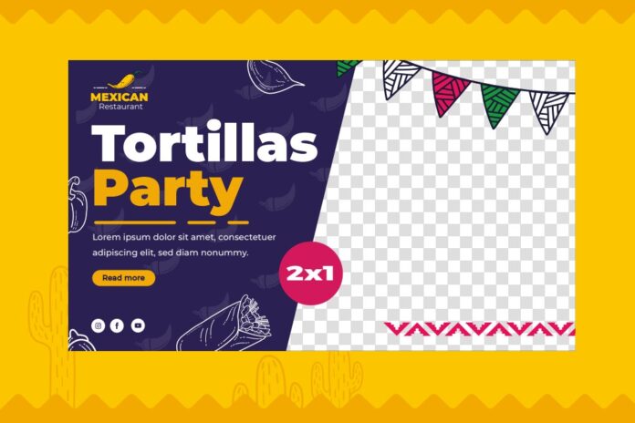 Banner tiệc Tortillas vector