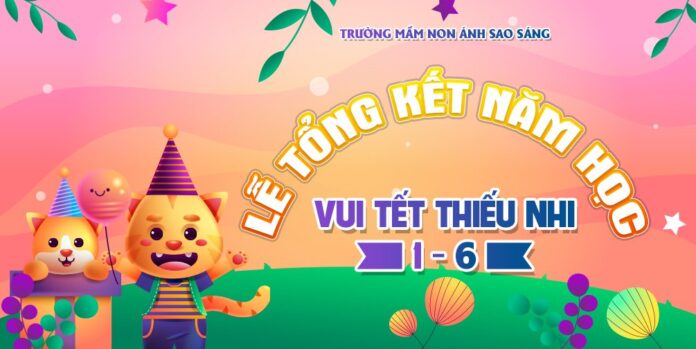Banner tổng kết năm học mầm non