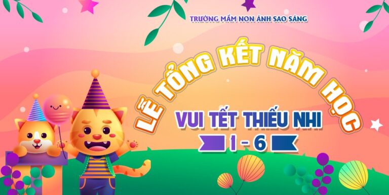 Banner tổng kết năm học mầm non