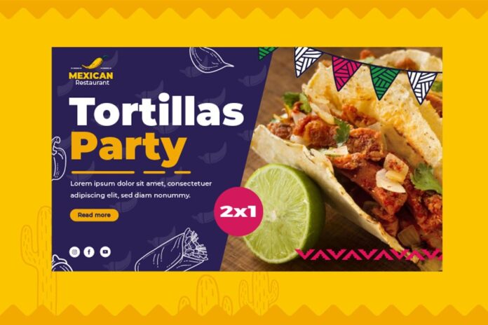 Banner Tortillas Party Vector