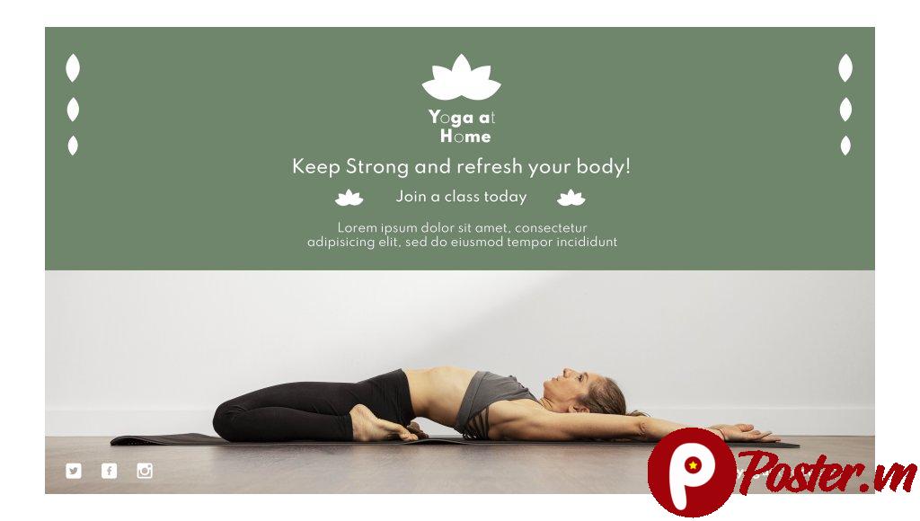 Banner Yoga Tại Nhà Vector