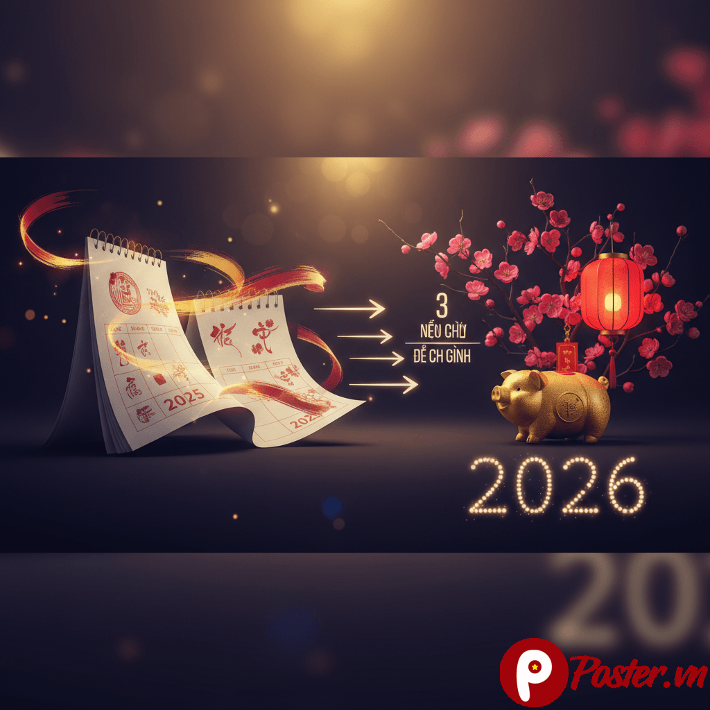 Hình ảnh lịch đếm ngược hiển thị số tuần còn lại đến Tết Nguyên Đán 2026, minh họa cho việc lập kế hoạch đón năm mới theo từng giai đoạn