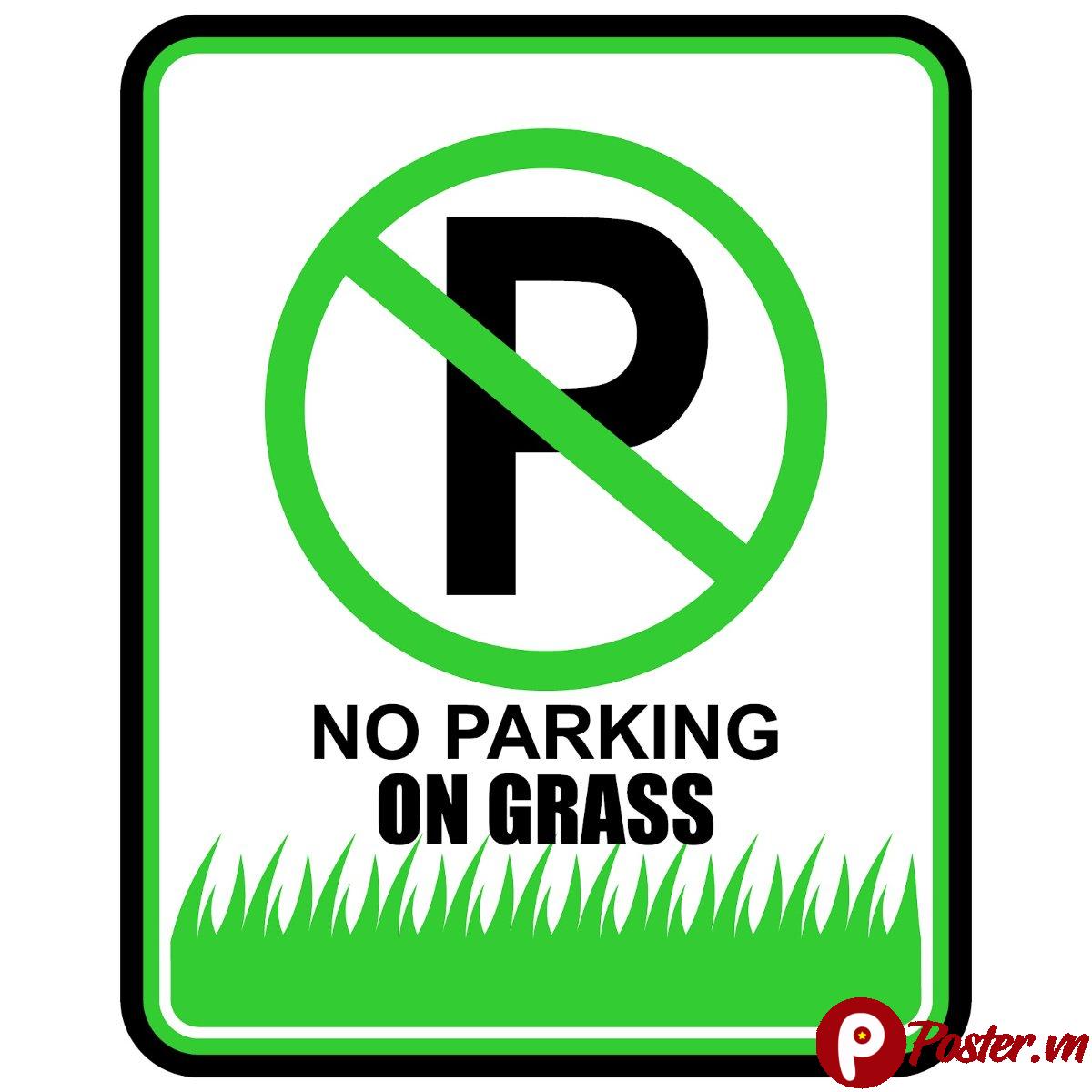 Biển báo cấm đỗ xe trên cỏ vector