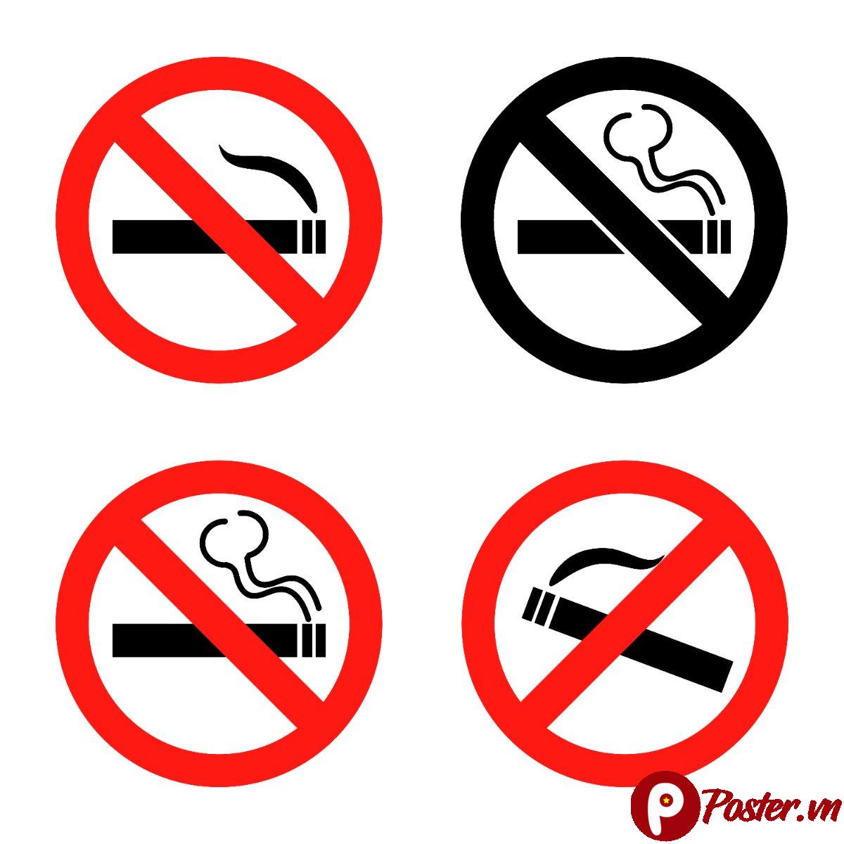 Biển báo cấm hút thuốc neon vector - Chi tiết 2