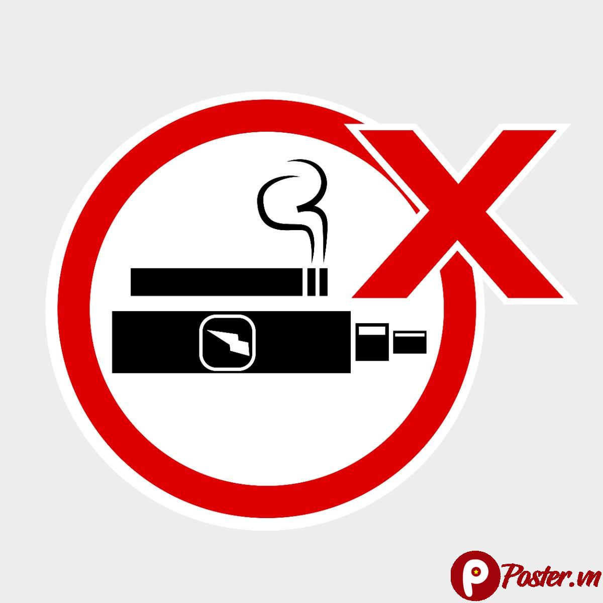 Biển báo cấm hút thuốc neon vector - Chi tiết 4