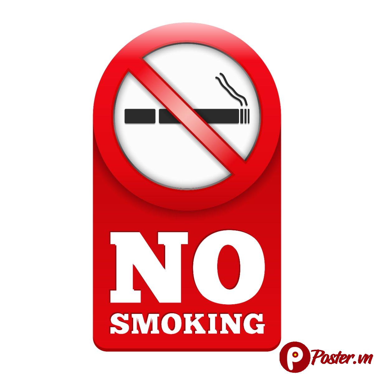 Biển báo cấm hút thuốc vector màu đỏ