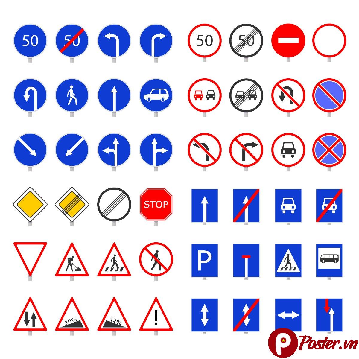 Biển báo giao thông vector EPS - Chi tiết 1