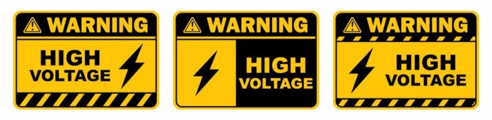Biển báo nguy hiểm điện áp cao vector
