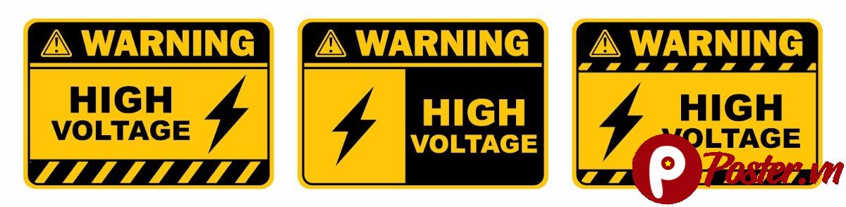 Biển báo nguy hiểm điện áp cao vector