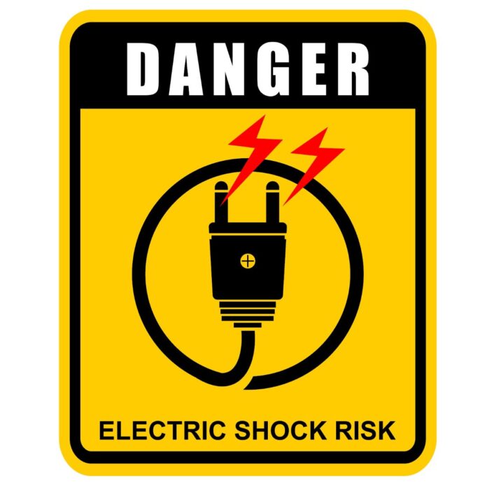 Biển báo nguy hiểm điện giật vector