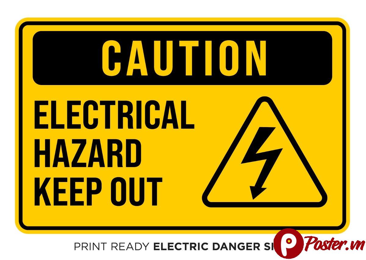 Biển báo nguy hiểm điện vector