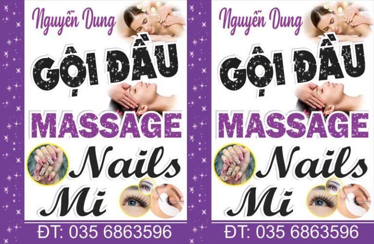 Biển quảng cáo gội đầu massage nails